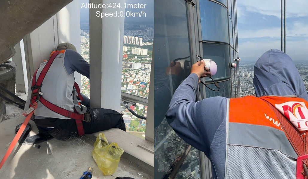 Ảnh thi công sửa chữa đèn tại landmark 81 của công ty TNHH Migtech