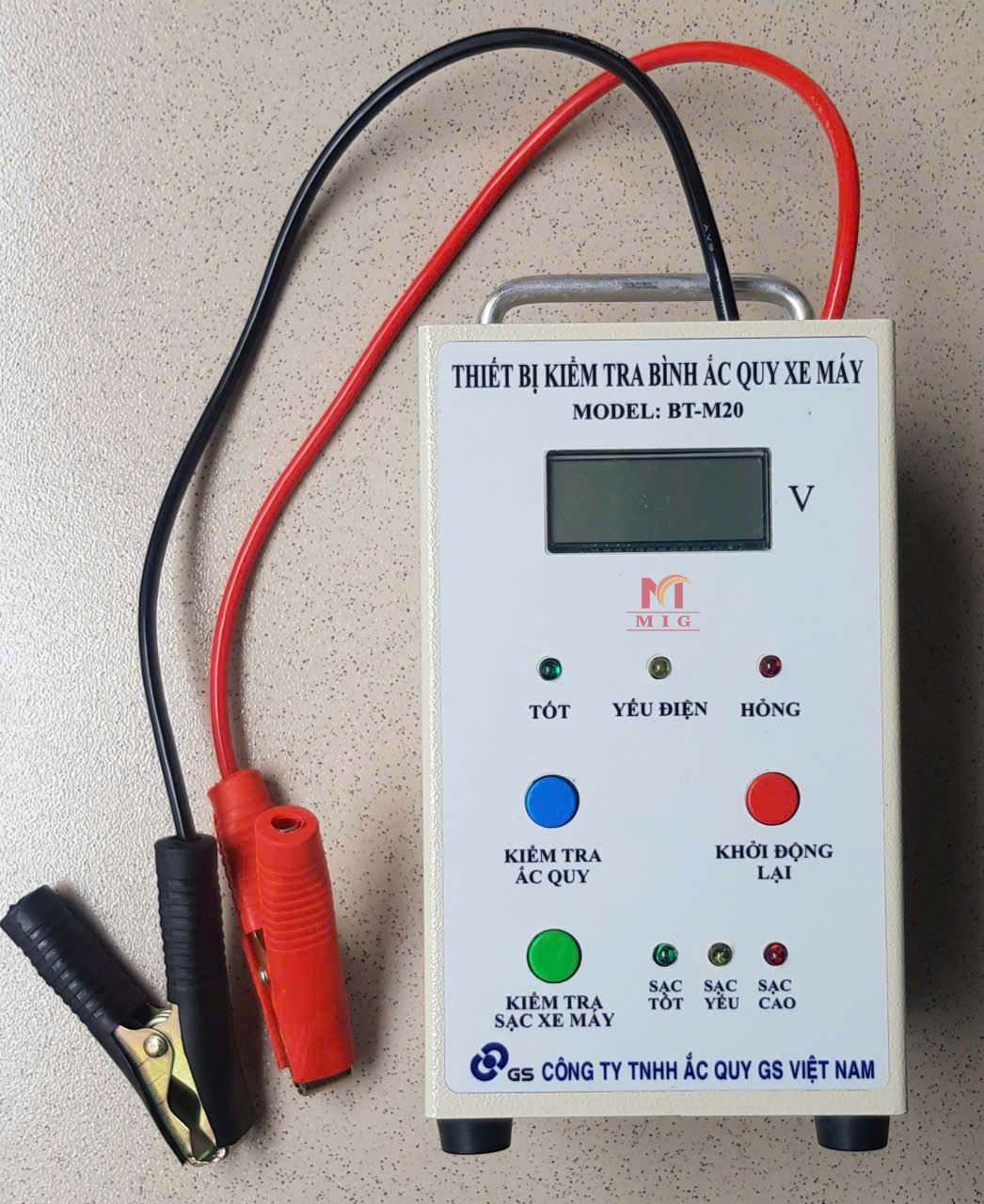 thiết bị kiểm tra ắc qui xe máy